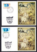 UNO Geneva+Vienna 1981 Essen / Unicef 2 Maxicards (36452) - Cartes-maximum