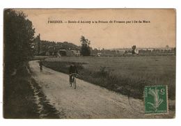 94 Fresnes Route D' Antony à La Prison De Fresnes Par L' Ile De Mars Cpa Velo Cycliste , Voir Etat Ci Dessous - Fresnes