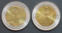 Thailand Coin 10 Baht Bi Metal 2004  72nd Birthday HM Queen Sirikit Y412 UNC - Thailand