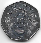 *uganda 10 Shilling 1987  Km 30 - Uganda