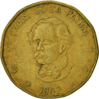 Monnaie, Dominican Republic, Peso, 1992, TB+, Laiton, KM:80.2 - Dominicaanse Republiek