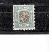 Iceland1907:Michel  Official(Dienst) 28mh* - Ungebraucht