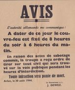 Guerre 40/45 - Arlon - Couvre-feu - Affiches