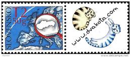 Slovakia - 2009 - Map Of Europe - Mint Stamp With Personalized Coupon (dvakota.com Site Logo) - Ongebruikt