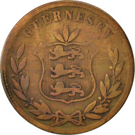 Monnaie, Guernsey, 8 Doubles, 1864, Heaton, Birmingham, TB, Bronze, KM:7 - Guernesey