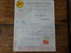 SHELL-Belgian Benzine Company - Facture Du 27 Juillet 1927 - Auto's