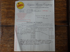 SHELL-Belgian Benzine Company - Relevé De Compte Du 07 Novembre 1927. - Automovilismo