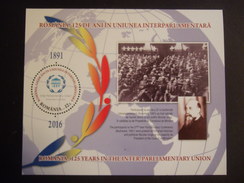 ROMANIA 2016 125 YEARS INTERPARLEMENTARY UNION   MNH ** (E50- 300) - Nuovi