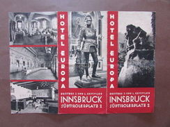 Pieghevole Pubblicitario Hotel Europa Innsbruck Anni 30 Austria Turismo Viaggi - Unclassified