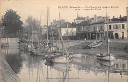 33-BLAYE- LE CHENAL A MAREE BASSE ET LE COURS DU PORT - Blaye