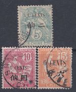 Chine N° 75 / 77 O Timbres De 1902 / 06 Surchargés : Les 3 Valeurs Oblitérations Moyennes Sinon TB - Gebruikt