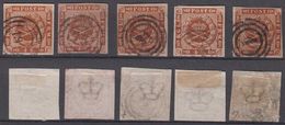 Dänemark Denmark 5x Mi# 7 Used 4s 1858 - Usati