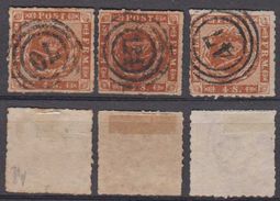 Dänemark Denmark 3x Mi# 9 Used 4s 1863 - Usati