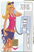 Telecarte Illustrée Jean Philippe Peyraud - Cabine Téléphonique (femme, Vacances, Palmes De Plongée, Téléphone) - Telefoni