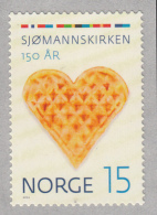 Norway 2014 15k Heart-shaped Waffle, Flag Stripes - Norwegian Church Abroad 150 Years - Unused Stamps