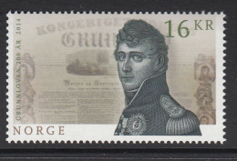 Norway 2014 16k Prince Christian Frederik, Constitution - Norwegian Constitution 200 Years - Unused Stamps