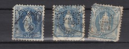 SUISSE - HELVETIA - LOT 3 STAMPS PERFINE / R 227 - Perforés