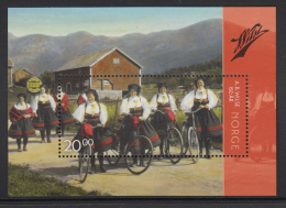 Norway 2015 Souvenir Sheet 20k Girls On Bicycles - Photographs - Anders Beer Wilse 150th Anniversary - Neufs