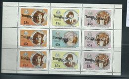 Tonga 1994 Reprints Of Girl Guides Anniversary Queen Mother Birthday Booklet Pane Of 9 MNH Specimen O/P - Tonga (1970-...)