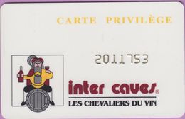 Fidélité °° Inter Caves - Chevaliers Du Vin - Gift And Loyalty Cards
