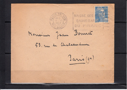 FLIER   " BAISSE DES PRIX ..."   Sur Lettre De  PARIS TRI No16 RUE SINGER  Le 7 VI 1947 Mne GANDON 4f50 Bleu - Maschinenstempel (Sonstige)
