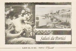 CARTOLINA: ALBORI DEL XX SEC. - PORTICI - SALUTI DA PORTICI - F/G - B/N - NON VIAGGIATA - Portici