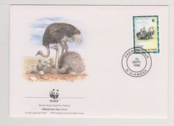 Tjaad Tchad FDC ; Struisvogel Ostrich Autruche Avestruz 1996 WWF NOW MANY ANIMAL STAMPS - Avestruces