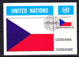 UNO NY 1980 Flag Czechoslovakia Maxicard (36504) - Tarjetas – Máxima
