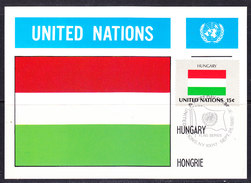 UNO NY 1980 Flag Hungary Maxicard (36505C) - Cartes-maximum