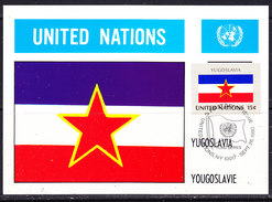 UNO NY 1980 Flag Yugoslavia Maxicard (36505D) - Cartes-maximum