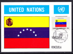 UNO NY 1980 Flag Venezuela Maxicard (36505I) - Tarjetas – Máxima