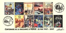 FRANCE 2007 N°99 Albums Fictifs + 2 Cachets Premier Jour FDC TINTIN KUIFJE TIM HERGE GUEBWILLER - Hergé