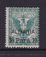 Italy-Italian Offices Abroad-Albania S1 1902 10 Para On 5c Green Mint Hinged - Albanië