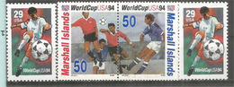 Soccer World Cup 94.   4 Mint ** Stamps  USA + MARSHALL ISLANDS - Ungebraucht