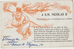 Boer War Kruger Writting To Czar Nicolas II The Hague Conference Promotor Compiegne France Tsar Signée Willette - Afrique Du Sud