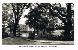 RB 1167 -  1962 Real Photo Postcard - Florence Nightingale Hall - Nottingham University - Nottingham