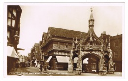 RB 1167 - 1940 Real Photo Postcard - Poultry Cross & Minster Street Salisbury Wiltshire - Salisbury