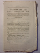 BULLETIN DES LOIS N°8 Du 15 SEPTEMBRE 1830 - DELIMITATION DES LIGNES OU LE TABAC A PRIX REDUIT EST VENDU - Décrets & Lois