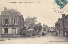 GOURNAY-EN-BRAY ENTREE DE LA RUE DE FERRIERES (MILLET BEURRES EN GROS) Circulée Timbrée 1911 - Gournay-en-Bray