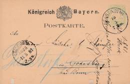 1881-  Krönigreich Bayern - Entier Postal - 3 Scan - Andere & Zonder Classificatie