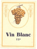 étiquette   VIN BLANC 12°   étiquette Générique   -  TTB - Vino Bianco