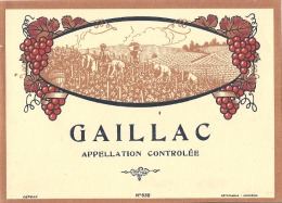 étiquette  Gaillac étiquette Générique   -  TTB - Vino Rosso