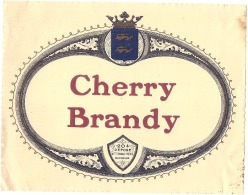 étiquette -  CHERY BRANDY   - Petits Clairs Dos - Whisky