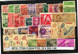 CUBA SELECTION CONTENTS# 32 PCS IN MIXED CONDITION#. WFIX-300-1 (06) - Collections, Lots & Séries