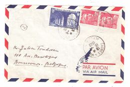 Lettre De CAGNES Sur Mer , TARIF POSTAL 31 F, Paire Gandon 3 F N° 806 + 843 Saint Wandrille > Bonsecours Belgique, 1949, - Tarifs Postaux