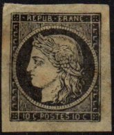 FRANCE - 10 C. Noir Sur Papier Mince FAUX - 1849-1850 Ceres