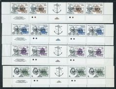 Tonga 1984 Explorers & Ship Set Of 4 X 4 As Bottom Gutter Strips With Labels & Imprints MNH Specimen O/P - Tonga (1970-...)