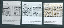 Tonga 1989 Pacific Games Stadium 57s Boys Own Paper Single 3 Proofs Affixed To Card - Tonga (1970-...)