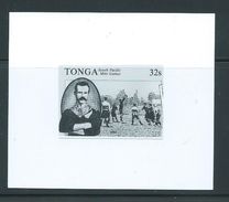 Tonga 1989 Pacific Games Stadium 32s Rugby Single Black & White Proof - Tonga (1970-...)