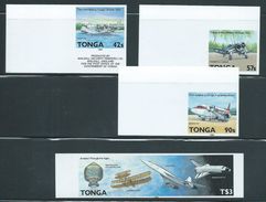 Tonga 1989 Aviation & Planes Set Of 4 As Imperforate Plate Proofs MNH - Tonga (1970-...)